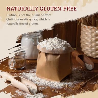 52USA Glutinous Rice Flour 48 Ounce (Basic), 1 Pound (Pack of 3), Rice Flour for Baking or Cooking, Product of THAILAND, All Natural White Rice Flour, Vegan - Image 6