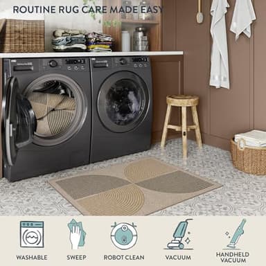 Lahome Rainbow 20"x32" Door Mat Indoor Entrance, Small Indoor Outdoor Door Easy Jute Rug, Farmhouse Neutral Non Slip Non Shedding Washable Kitchen Mats for Floor Entryway - Image 5