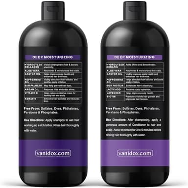 Vanidox Tea Tree Shampoo and Conditioner Set with Lavender and Mint | DHT Blockers | With 100% Pure Tea Tree Oil for Itchy, Dry Scalp | Sulfate & Paraben Free | For Men & Women | 16 fl oz Each - Image 8
