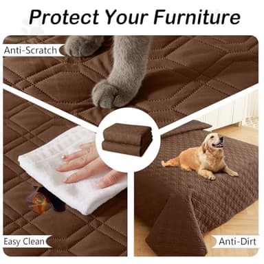 hyha Waterproof Dog Bed Blanket, Soft Pet Blankets, Waterproof Couch Cover for Dogs, Reversible Sofa Covers Washable for Furniture (30x70 Inch, Chocolate/Brown) - Image 4