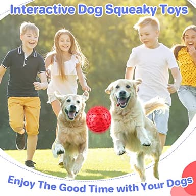 DISSKNIC Indestructible Squeaky Dog Balls for Aggressive Chewers, Interactive Dog Toys for Aggressive Chewers for Relieving Anxiety, Dog Chew Toy Balls for Small Medium Large Dogs, Outdoor Dog Toys - Image 7