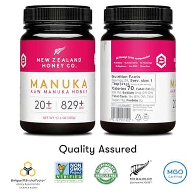 New Zealand Honey Co. Raw Manuka Honey UMF 20+ / MGO 829+ | UMF Certified | 17.6oz | Pure Raw Honey - Image 2