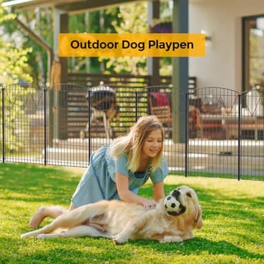 Jocoevel Garden Fence 10 Panels, 35.8 in (H) x 21.8 ft (L) No Dig Decorative Fencing, Rustproof Metal Fence Border for Garden Beds, Outdoor Temporary Dog Fence for Yard Patio - Image 4