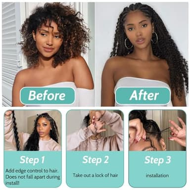 Human Braiding Hair for Boho Braids Human 110g 20 Inch Curly Boho Hair for Braiding Knotless 12A Deep Wave Bulk Bohemian 3 Bundles/Pack Natural Color - Image 5