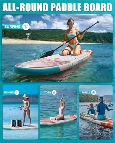 Dixero Inflatable Stand Up Paddle Board with SUP Accessories, Anti-Slip EVA Deck, 11'*33" Inflatable Paddle Boards for Adults & Youth of All Skill Levels - Image 6