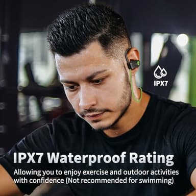 JOYWISE Bluetooth Headphones, Wireless Earbuds IPX7 Waterproof Bluetooth 5.3 Headphones with 16Hrs Playtime Stereo Bass Headsets with Mic Running Headsets with Earhooks for Sports Running Workout - Image 4