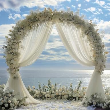 Xiomot Wedding Arch Draping Fabric 1 Panel 28.7" x 20FT Ivory Sheer Chiffon Backdrop Drapes for Wedding Ceremony Birthday Party Bridal Shower Outdoor Decoration - Image 4