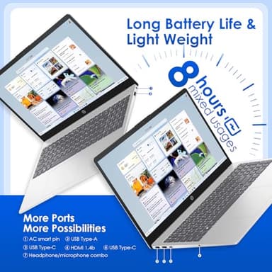 HP 15.6 Business Touchscreen Laptop Computer - w/Office Lifetime & Windows 11 Pro & DVD Drive | 15.6" HD 250 nits Touch Display | Intel i3 1215U | Wi-Fi6 | 32GB RAM • 1TB SSD - Image 7