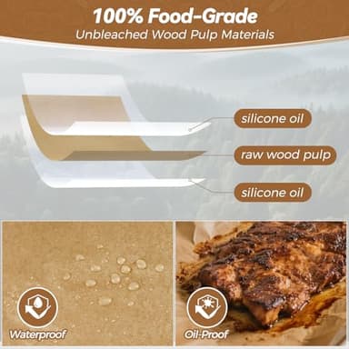 360 Count 12"x 16" Heavy Duty Parchment Paper Sheets for Baking, No-Stick & No-Leak Unbleached Baking Paper, Pre-cut Half Parchment Paper Sheets for Oven, Air Fryer, Microwave - Image 4