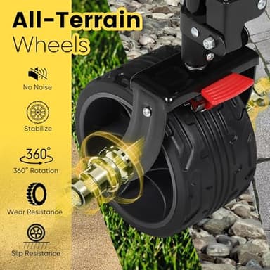 Sekey 48''L Collapsible Foldable Extended Wagon with 440lbs Weight Capacity, Heavy Duty 300L Folding Utility Garden Cart with Big All-Terrain Beach Wheels & Drink Holders. Black - Image 4