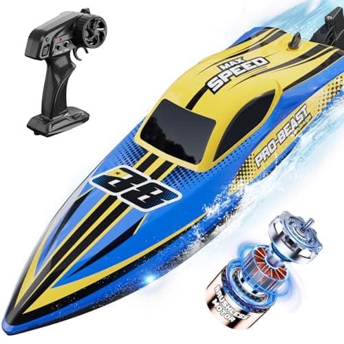 TOPCHOIC Brushless RC Boat 30+MPH, Big Remote Control Boats for Adults and Kids, Fast Racing Boat with Self-Righting, LED Lights, Waterproof, RTR, Sailboat for Lake, River, Saltwater and Pools - Image 1