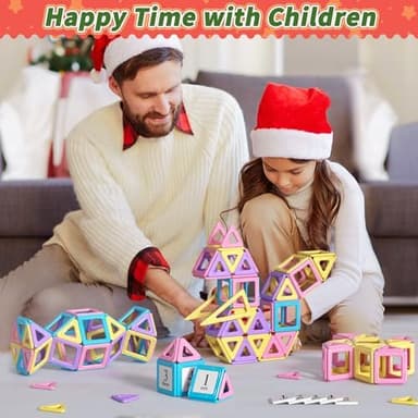 Toddler Girl Toys, Magnetic Tiles Basic Set, Birthday Gifts Ideas for Girls Age 3-5, Magnetic Building Blocks, Magnet STEM Montessori Toddler Kids Christmas Toys Gifts for 3 4 5 6 7 Year Old Girls - Image 6
