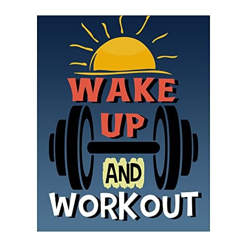 Wake Up and Workout -Motivational Gym Exercise Quotes Wall Art Decor, Great Inspirational Typographic Fitness Wall Art Print Ideal For Home Decor & Gym Decor. Great Locker Room Sign! Unframed- 8x10" - Image 1
