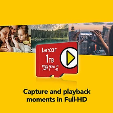 Lexar 1TB (2-Pack) Play Micro SD Card w/SD Adapter, UHS-I, C10, U3, V30, A2, Full HD, Up to 160/100 MB/s, Expanded Storage for Nintendo-Switch 1, Gaming, Smartphones, Tablets (LMSPLAY001T-B2ANU) - Image 4