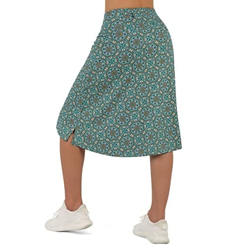 beroy Women Skorts Skirts with Three Pockets,Skirted Leggings for Women(L Green) - Image 1
