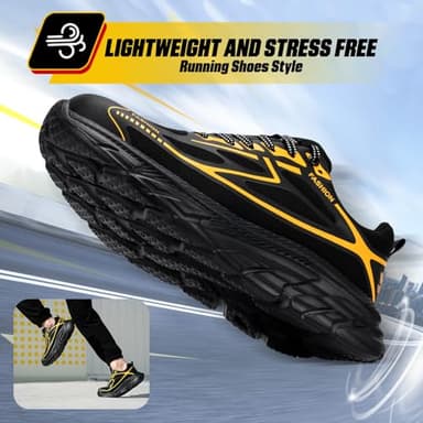 Steel Toe Shoes for Men Women Composite Toe Work Sneakers Comfortable Indestructible Safety Shoes Lightweight Breathable Construction Sneakers Puncture Proof Air Cushion - Image 4