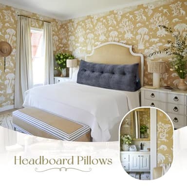 ZOEMO Headboard Wedge Pillow Large Headboard Pillow Wedge Pillow Headboard Soft and Supportive Bed Rest Reading Pillows for Sitting in Bed with Removable Cover - Image 6