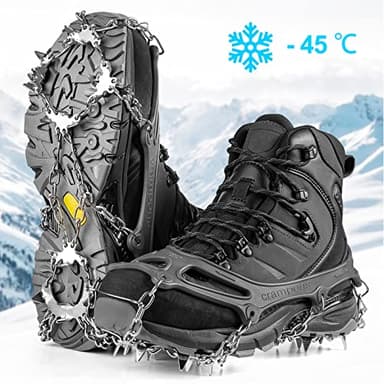 Crampons Ice Cleats Traction Snow Grips for Boots Shoes Women Men Anti Slip 19 Stainless Steel Spikes Safe Protect for Hiking Fishing Walking Climbing Mountaineering - Image 2