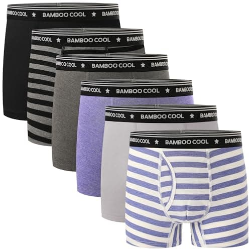 BAMBOO COOL Boys' Underwear Moisture-Wicking Brethable Boxer Briefs Soft Lightweight Tag-Free with Fly Pouch 6-Pack - Image 1