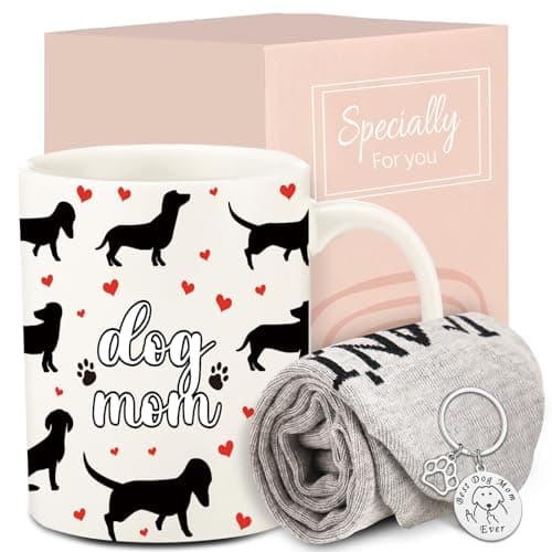 Ywduoying Dog Mom Gifts for Women - Funny for Dog Lover, Mom, Sister - Birthday Coffee Mug With Socks - Image 1