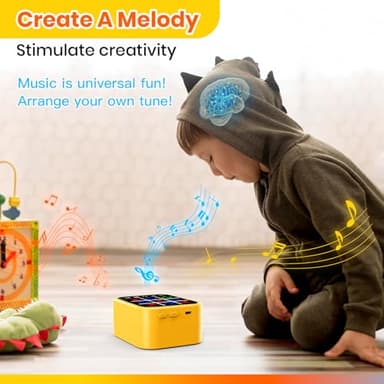 Focfundier Rechargeable Tic Tac Toe Game Box, Upgraded 5 Fun Brain and Memory Games, Compact Handheld Game Console, Portable Puzzle Travel Game Ideal Gifts for All Ages 3+ (Yellow) - Image 8