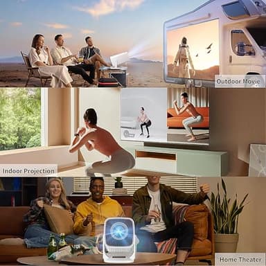 Mini Projector, Portable Outdoor Projector 4K Supported, Short Throw Movie Projector Compatible with Smartphone, TV Stick, Laptop, Game Consoles - Image 6