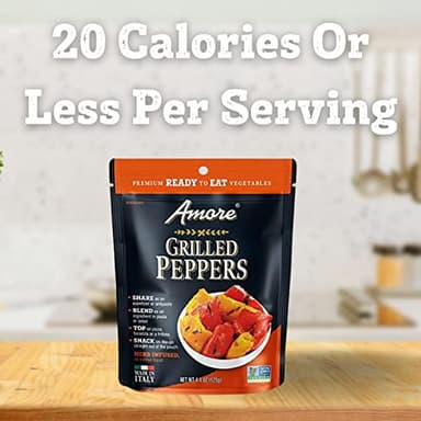 Amore Vegan Bell Peppers - Non GMO Certified Ready-to-Eat Herb Infused Vegetables In Resealable Bags 4.4Oz (Pack of 10) - Image 3