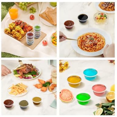 Dealusy 360 Set 2 oz Jello Shot Cups with Lids, Sturdy & Food Safe Disposable Plastic Portion Condiment Dipping Sauce Cups, Small Containers for Salad Dressing - Image 7