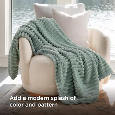 Bedsure GentleSoft Twin XL Blanket for Couch - Cozy Soft Blankets for Women, Cute Small Fleece Throws for Girls, Sage Green, 66x90 Inches - Image 3