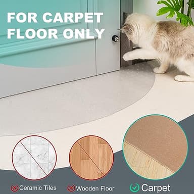 Uross Semi-Circular Carpet Protector for Pets 1PCS, Plastic Cat Carpet Protector for Doorway, Cat Scratch Protector Mat, Cat Ripping Up Under Door Carpet Scratch Stopper - Image 4
