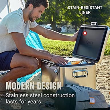 Coleman® Reunion 54 Qt. Steel Belted Cooler, Stainless Steel - Image 3