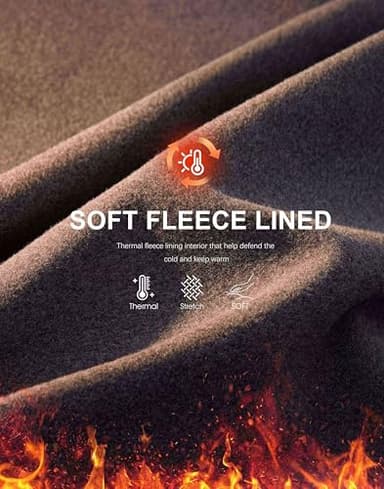 Soothfeel Women's Fleece Lined Joggers Water Resistant High Waisted Sweatpants Winter Warm Thermal Running Hiking Pant Pocket （Charcoal L） - Image 3