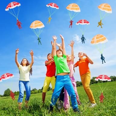 Manmel 40PCS Parachute Toy, Outdoor Flying Toy for Kids 3 4 5 6 7 8 9, Mini Paratroopers Army Parachute Flying Throwing Outside Toys for Toddlers, Boys, Girls, Party Favors, Goodie Bag Stuffers - Image 7