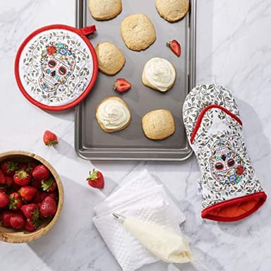 Fiesta Skull & Vine Oven Mitt & Pot Holder, Multi, 2 Piece - Image 6