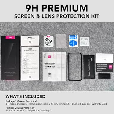 Upcommon UARMOR Glass 3 Pack Clear Screen Protector & 1 Pack Camera Lens Protector for [ iPhone 15 ] 9H Tempered Glass with Easy Installation Kits (3+1 Pack) - Image 6