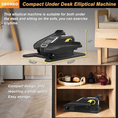 Under Desk Elliptical Machine, Electric Ellipse Leg Exerciser for Senior, Quiet and Compact Electric Seated Pedal Exerciser for Home with Display Monitor, Remote Control and 12 Adjustable Speeds - Image 2