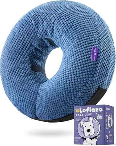 Loflaze Inflatable Dog Cone Collar - Dog Neck Donut Cone Collar Alternative After Surgery - Soft Cone for Large Medium Small Dogs Cats - Alternative Recovery E Collar (Blue, L) - Image 1