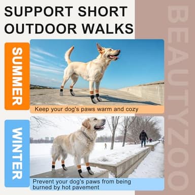 BEAUTYZOO Dog Socks, Non Slip Dog Socks to Prevent Licking Paws -Dog Boots & Paw Protectors with Grippers on Hardwood Floors, Dog Shoes for Hot/Cold Pavement Small Medium Large Senior Dogs Booties - Image 8