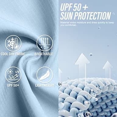 Toumett Women's UPF 50 Long Sleeve UV Sun Protection Safari Shirts Outdoor Quick Dry Fishing Hiking Travel Shirts(5071,Blue,M) - Image 8