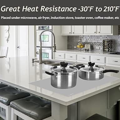 Extra Large Silicone Mat 36" x 24" Place Mats, Heat Resistant Mat for Kitchen Countertop Protector, Thick Placemats Washable Silicone Mats for Kitchen Counter Mat Dining Table Mat, Grey, Sapid - Image 4