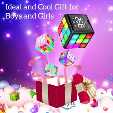 Xinbeiya Rechargeable Game Handheld Cube - 15 Fun Brain & Memory Game with Score Screen - Christmas Easter Birthday Gifts for Boys Girls Ages 6-12+ Years Old - Toy Gift Idea for Kids Teens (Black) - Image 8