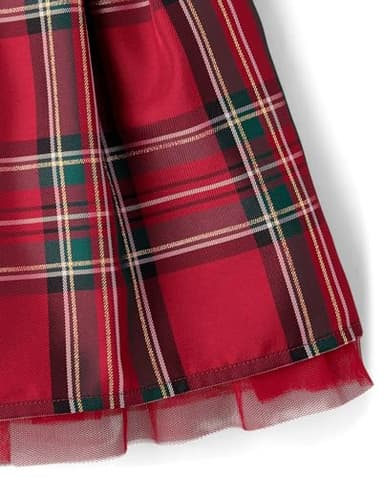 The Children's Place,Girls,Sleeveless Dressy Dresses,Classic Red Plaid Velour,5 - Image 2