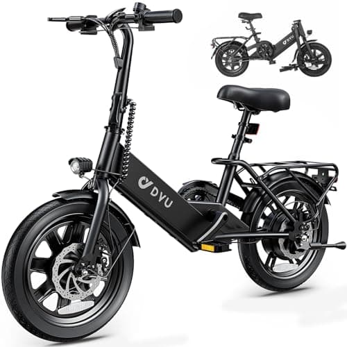DYU Electric Bike for Adults Teens, Folding Electric Bicycle,Commuter City E-Bike with 500W Motor and 36V 7.5Ah Battery,3 Levels Assist, Dual Disc Brakes, 16" Foldable ebike with Pedals - Image 1