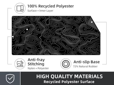 Rinaze Extra Large Gaming Mouse Pad with Black Topographic, XXL Mousepad, Big Mouse Mat Desk Pad, Non Slip Keyboard Pad for Gaming Computer Laptop PC Office Desk Accessories - Image 5
