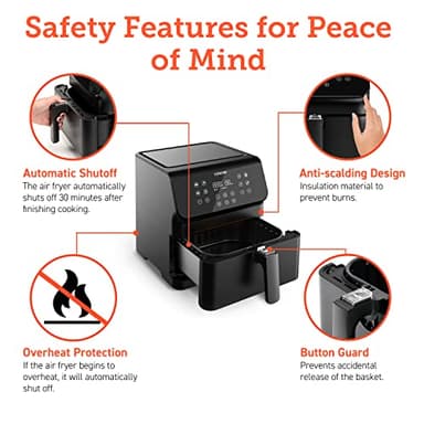 COSORI 12-in-1 Air Fryer 5.8QT, Toast, Bake, Nutrition Facts for 100+ In-App Recipes, AdaptIQ Tech Fast Cook, for Main & Side Dishes, Snacks, Leftovers, Detachable Square Basket, Dishwasher Safe - Image 9