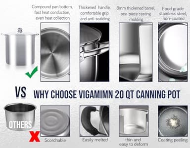 Canning Pot-Canning supplies starter kit, Stainless Steel Canning Tool Kit，Water bath canner with rack for canning. - Image 4