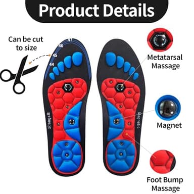 Magnetic Insoles, 1 Pair Acupressure Massage Insoles, Magnetic Therapy Insoles for Men and Women, Orthopedic Insoles Plantar Foot Health Care (Men 10-12 | Women 12-14 | 30.5cm) - Image 3