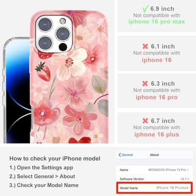 Magnetic for iPhone 16 Pro Max Case Cute for Women Girls, [Compatible with Magsafe][Drop Protection] with Slim Colorful Flowers Oil Painting Girly Phone Case for iPhone 16 Pro Max 6.9 - Image 3