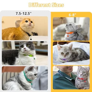 Taglory Kitten Collar Breakaway with Bell, 2 Pack Girl Boy Pet Kitten Collar Adjustable 6-8 Inch for 2-6 Months Cat, Pink - Image 4