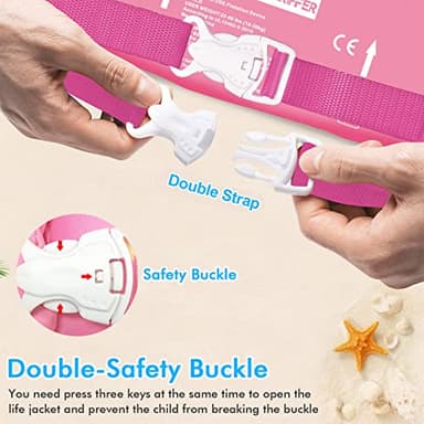 Chriffer Kids Swim Vest Life Jacket for 30-55 Pounds Boys and Girls, Toddler Floaties with Shoulder Harness Arm Wings for 2,3,4,5,6,7 Years Old Baby - Image 4